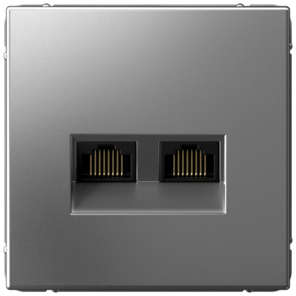 Розетка информационная RJ45 двойная категория 6a (Сталь) Schneider Electric Systeme Art Gallery GAL000988