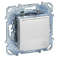 Розетка Schneider Electric Unica Class Top алюминий с з\к со шторками (винтовой зажим) с крышкой MGU5.037.30TAZD