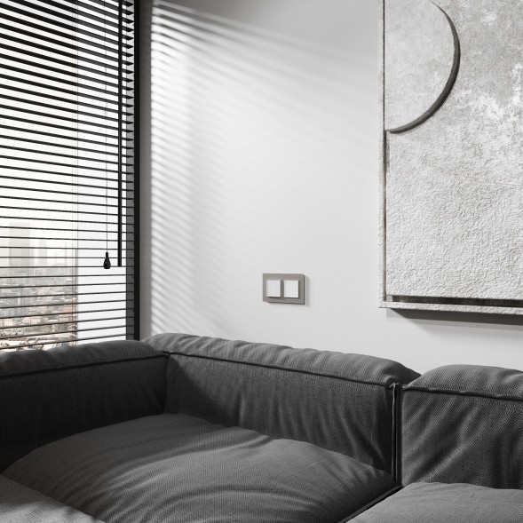 Рамка из стекла на 2 поста Senso дымчатый soft-touch Werkel W0023117