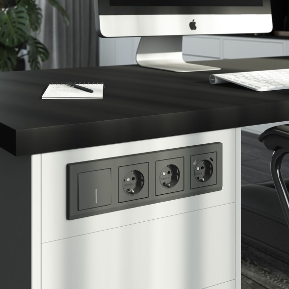 Выключатель одноклавишный с подсветкой (графит матовый) Werkel W1110164