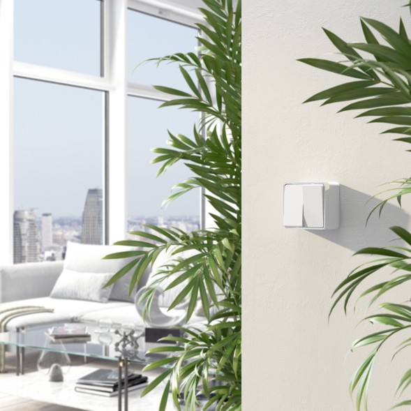 Выключатель двухклавишный  Gallant белый Werkel W5020001