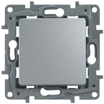 Выключатель Legrand Etika алюминий одноклавишный автоматические клеммы 10 AX 250 В~ 672401