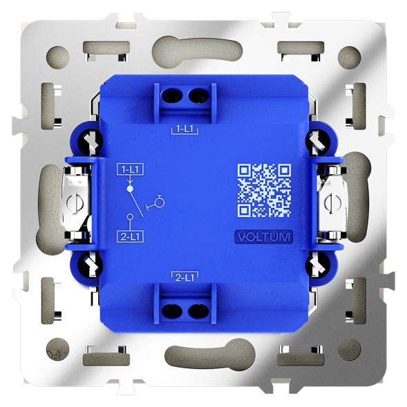 Выключатель с самовозвратом встраиваемый VOLTUM S70 одноклавишный 10А, (шелк)