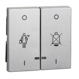 Две клавиши Merten M-серия алюминий &quot;перечеркнутый звонок&quot;,&quot;горничная&quot; световой индикатор MTN3429-0460