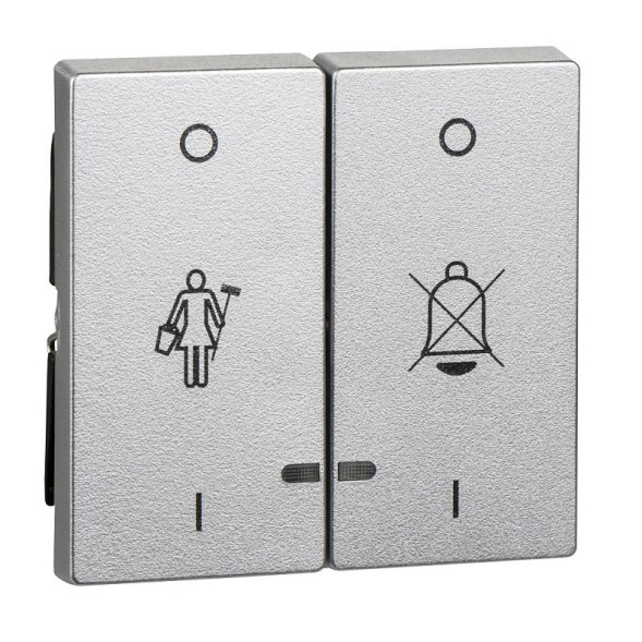 Две клавиши Merten M-серия алюминий &quot;перечеркнутый звонок&quot;,&quot;горничная&quot; световой индикатор MTN3429-0460