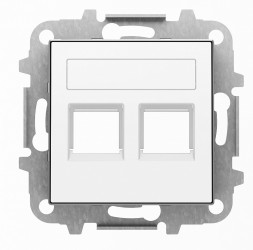 Накладка ABB Sky для 2-го суппорта/разъёма типа 2017 или 2018 шторками и полем белый 2CLA851820A1101 8518.2 BL