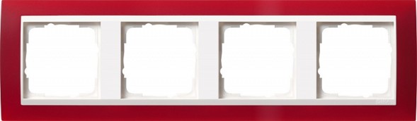 Рамка Gira Event Красный / Белый 4 поста 0214398