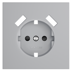 Накладка для розетки с заземлением и защитными шторками, с USB A+A, S70 (серый)