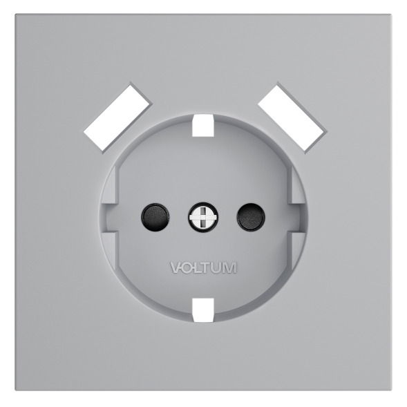 Накладка для розетки с заземлением и защитными шторками, с USB A+A, S70 (серый)