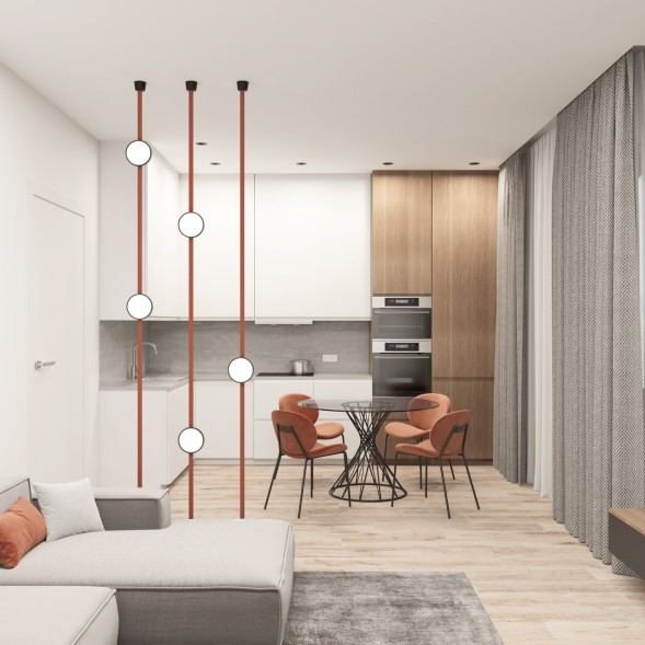 Трековый светильник BELTY FLOW DK5566-BK