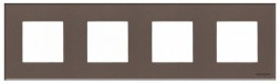 Рамка ABB Zenit Кофейное стекло 4 поста 2CLA227400N3701 N2274 CC