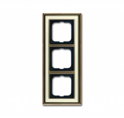 Рамка ABB Dynasty Латунь античная белое стекло 3 поста 2CKA001754A4582 1723-848-500