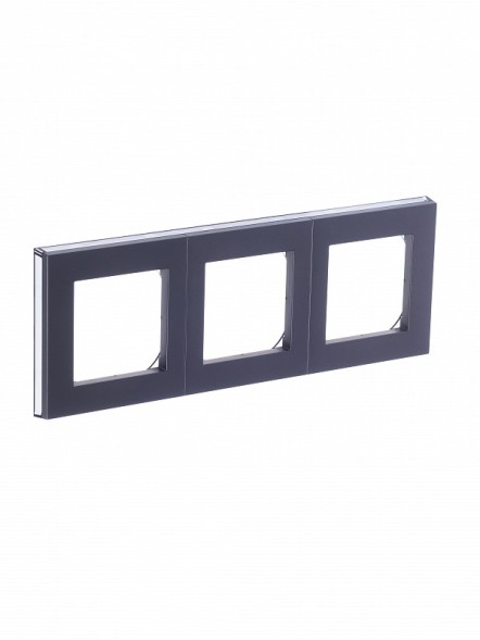 Рамка ABB Levit Сталь / Дымчатый чёрный 3 поста 2CHH015030A6069 3901H-A05030 69W