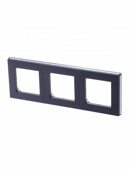 Рамка ABB Levit Сталь / Дымчатый чёрный 3 поста 2CHH015030A6069 3901H-A05030 69W