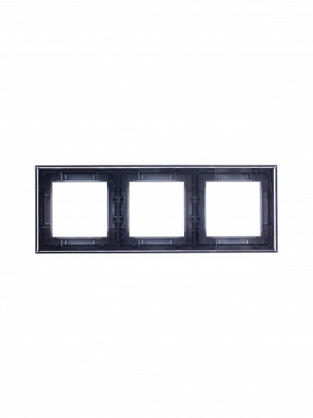 Рамка ABB Levit Сталь / Дымчатый чёрный 3 поста 2CHH015030A6069 3901H-A05030 69W