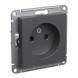 ATN001449 Atlasdesign РОЗЕТКА без заземления со шторками, 16А, механизм, БАЗАЛЬТ Schneider Electric