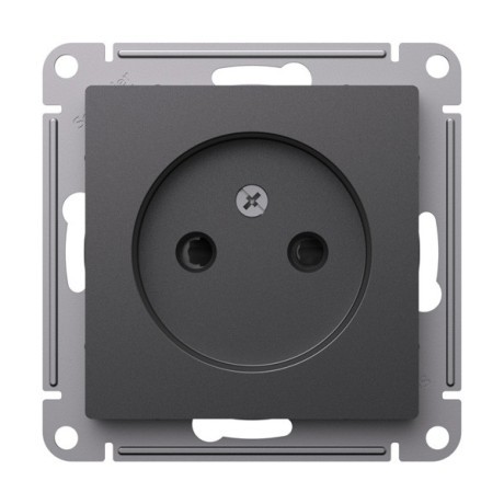 ATN001449 Atlasdesign РОЗЕТКА без заземления со шторками, 16А, механизм, БАЗАЛЬТ Schneider Electric