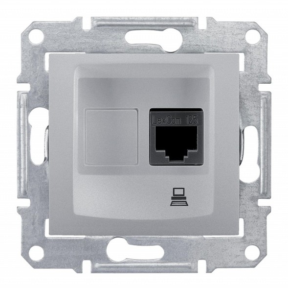 Компьютерная розетка Schneider Electric Sedna алюминий SDN4300160