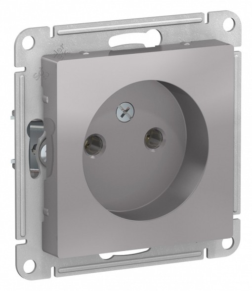 Розетка Schneider Electric Atlasdesign Алюминий без заземления, 16А, механизм ATN000341