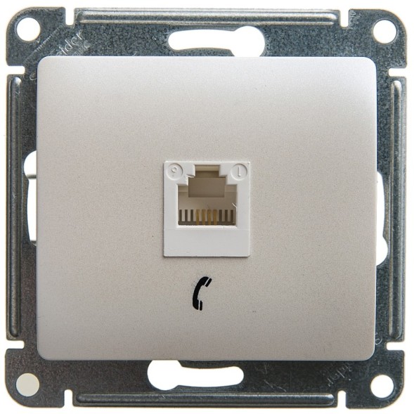 Розетка телефонная RJ11, Schneider Electric Glossa Перламутр GSL000681T