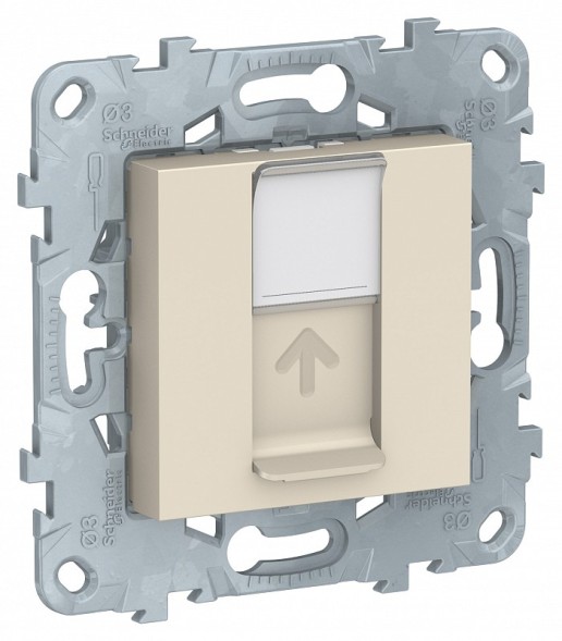 Розетка компьютерная RJ45 Schneider Electric Unica Studio Антрацит 1очная, кат. 6 UTP NU541554