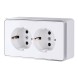 Розетка двойная с заземлением Gallant белая Werkel W5072101