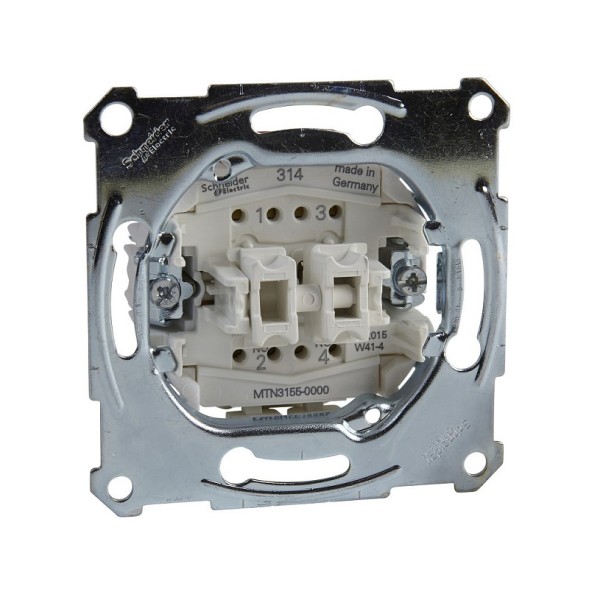 Механизм Merten M-серия выключателя кноп. двухклавишного,сх.5 10А MTN3155-0000