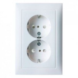 Двойная штепсельная розетка Berker S.1 полярная белизна, матовый SCHUKO, цельная 47299909