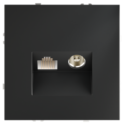 Розетка телевизионная встраиваемая VOLTUM S70 TV+RJ45 кат. 6, (графит)