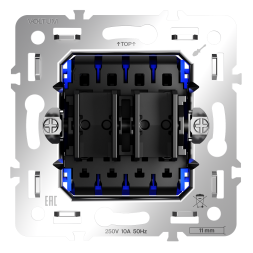 Механизм перекрестного переключателя двухклавишного 10А, S70