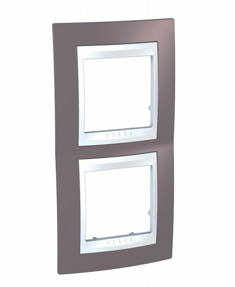 Рамка Schneider Electric Unica Хамелеон лиловый / Белый 2 поста вертикальная MGU6.004V.876