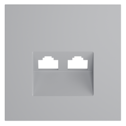 Накладка для розетки компьютерной двойной RJ45+RJ45 кат.6, S70 (серый)