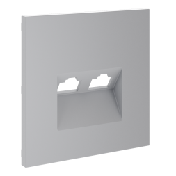 Накладка для розетки компьютерной двойной RJ45+RJ45 кат.6, S70 (серый)