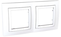 Рамка Schneider Electric Unica белый с декоративным элементом 2 поста MGU2.004.18