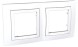 Рамка Schneider Electric Unica белый с декоративным элементом 2 поста MGU2.004.18