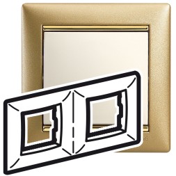 Рамка Legrand Valena Золото матовое 2 поста 770302