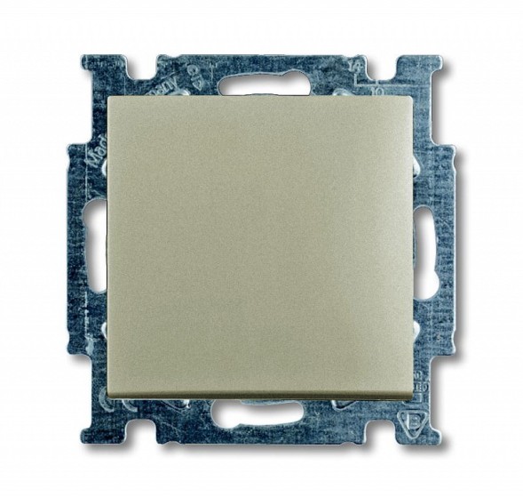 Механизм переключателя ABB Basic 55 шампань одноклавишный 1-полюсного проходного (перекрёстного схема 7) переключателя с клавишей 2CKA001012A2172 2006/7 UC-93-5