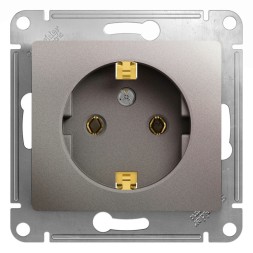 Розетка с заземлением,16А, 250В, механизм Schneider Electric Glossa Платина GSL001243
