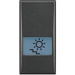 Клавиши Bticino Axolute Антрацит с подсвечиваемыми символами для выключатель в дизайне AXIAL - 1 модуль, подсветка лестницы HS4921LB