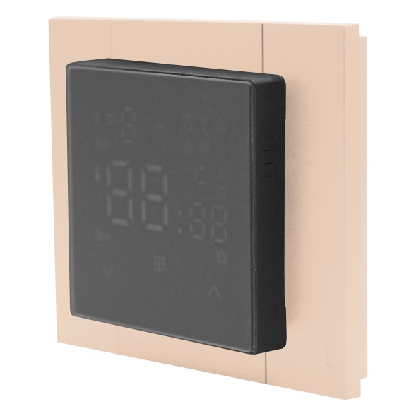 Регулятор теплого пола, TAG-Черный (ВИД С ПЕСОЧНОЙ РАМКОЙ)