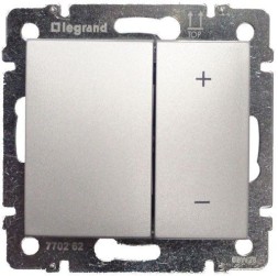 Светорегулятор Legrand Valena Алюминий нажимной 40-400W для л/н, универсальный, многофункциональный 770262