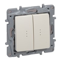 Выключатель/переключатель Legrand Etika слоновая кость двухклавишный с подсветкой 10 A 250 В~ 672316