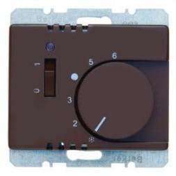 Регулятор температуры помещения Berker Arsys коричневый с блеском с размыкающим контактом центральной панелью одноклавишным выключателем и светодиодом 20300001