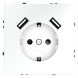 Розетка встраиваемая VOLTUM S70 с заземлением и защитными шторками, 16А, с USB, A+A, (белый матовый)