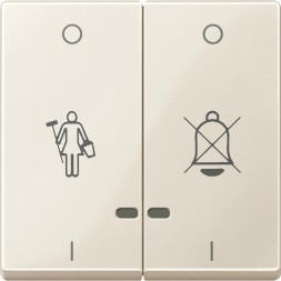 Две клавиши Merten M-серия бежевый &quot;перечеркнутый звонок&quot;,&quot;горничная&quot; световой индикатор MTN3429-0344