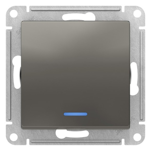 1-клавишный ВЫКЛЮЧАТЕЛЬ с подсветкой, 10АХ, механизм, быстрозажим. клем., СТАЛЬ Schneider Electric Art Gallery GAL000913S