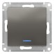 1-клавишный ВЫКЛЮЧАТЕЛЬ с подсветкой, 10АХ, механизм, быстрозажим. клем., СТАЛЬ Schneider Electric Art Gallery GAL000913S