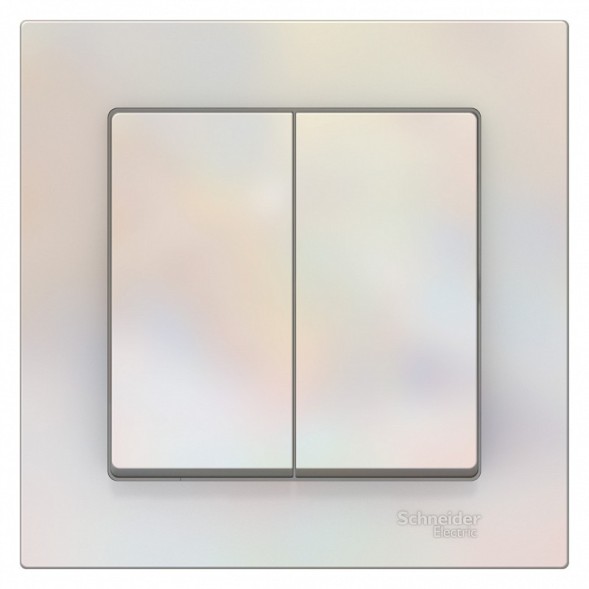 Двухклавишный выключатель Schneider Electric Atlasdesign Жемчуг сх.5, 10АХ, в сборе ATN000452