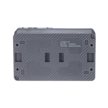 ATN544074 Atlasdesign Profi54 О/У БЛОК: РОЗTЕТКА з/к со шторками 16А 250B, ВЫКЛЮЧАТЕЛЬ 2-клав.10А, АНТРАЦИТ Schneider Electric