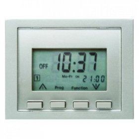 Таймер Berker K.5 стальной лак Easy с дисплеем 17357004